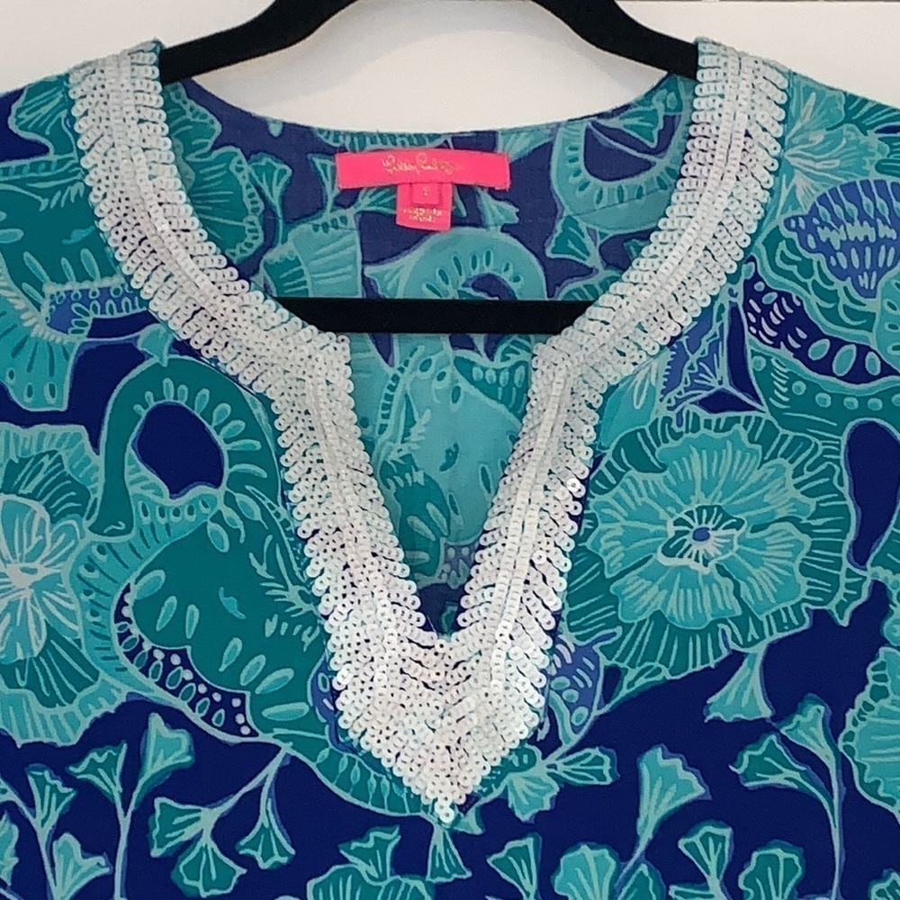 NWOT Lilly Pulitzer Renato Sequined Tunic Mint To Be S - Picture 5 of 9